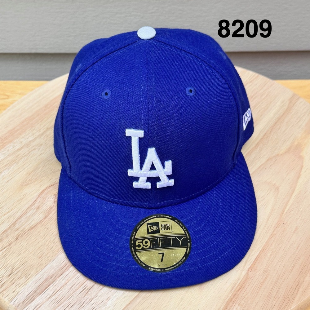 New Era 59FIFTY Los Angeles Dodgers Fitted Hat Royal Blue White Size 7 55.8cm